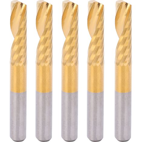 5PCS Fraises HSS Monobloc 1 Tranchant Revêtement Titane Métrique 6x22x50mm pour Métal (1/5)