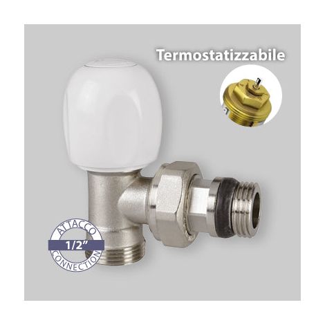 Valvola per radiatori attacco squadro termostatizzabile 1/2" ICMA (1/3)