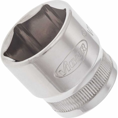 VIGOR Innenvierkant Antrieb 10 = 3/8 Zoll Steckschlüssel-Einsatz Außensechskant-Profil V2263N ∙ Vierkant hohl 10 mm (3/8 Zoll) ∙ Außen-Sechskant Profil ∙ 21 ∙ Gesamtlänge: 30 mm (1/3)