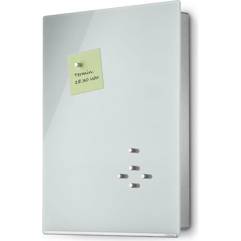 Blomus Armadietto Portachiavi o lavagnetta Magnetica in Vetro in Acciaio Inox, Bianco, 40 x 30 cm (1/5)
