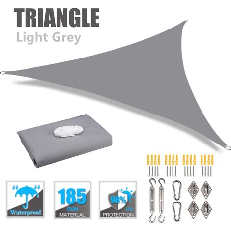 (Gris clair, accessoires de montage inclus, 3 x 3 x 3 m) Store extérieur imperméable, protection UV à 98 % (1/5)