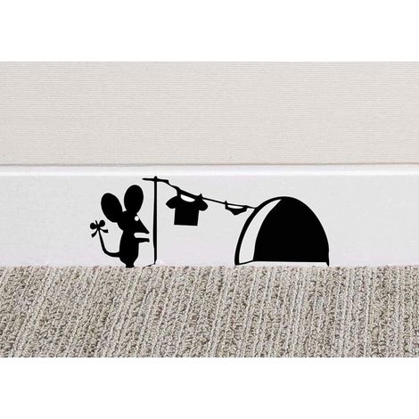 Mouse Hole Wall Art Sticker Washing Vinyl Decal Mice Home Sockelleiste FunnyMöbel & Wohnen, Dekoration, Wandtattoos & Wandbilder - Crezuo