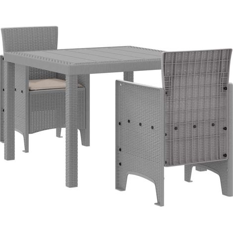 Ensemble de salle à manger pour jardin 3 pcs,Salon de jardin Gris clair CFW49766 (1/5)
