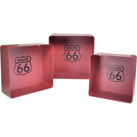 Étagère carrée métal rouge bristol 1-3 cm40,5x15h40,5