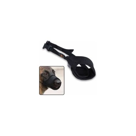 Muselière pour chien en maille, avec boucle réglable et rembourrage doux, contre les aboiements, les morsures et les mâchonnements, noire, taille S (1/5)