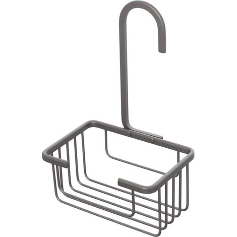 Mensola con gancio doccia in alluminio grigio metallico Alu system