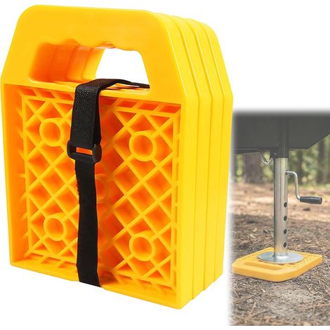 4 Pièces De Patins Pour Stabilisateur De Camping-Car, Patins Pour Caravane, Petits Patins Pour Cric Stabilisateur, Stables Et Antidérapants, Portables, Adaptés à Cric Stabilisateur (1/5)