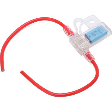Porte-fusible 31.5cm avec fusible T3 réarmable manuel 15A, couvercle transparent étanche, câble 12AWG, pour auto, camion, camping-car (1/5)