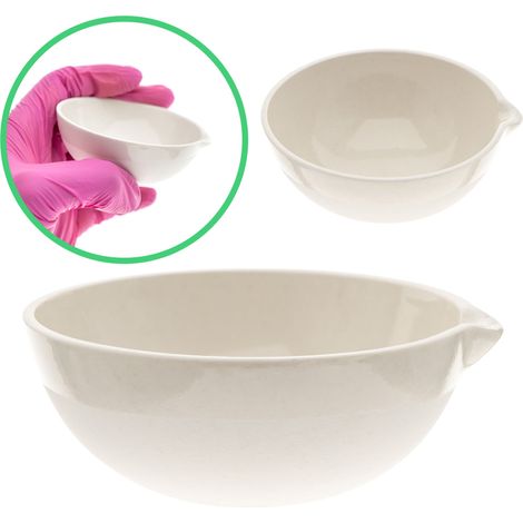 Fuente para cocinar al vapor, cuenco de porcelana, fondo redondo, capacidad 60 ml, con pico vertedor, esmaltada. (1/4)