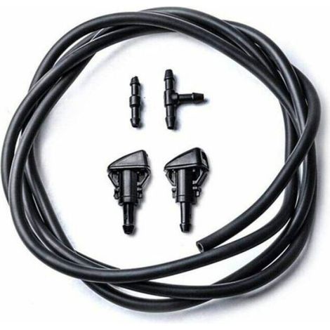 Kit de buses lave-glace - - 2 pièces - Tuyau 2 m - Connecteur inclus - Noir (1/5)