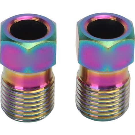 Lot de 2 embouts olivier en titane pour freins hydrauliques à disque, kit de raccord d'injection d'huile de vélo, coloré (1/5)