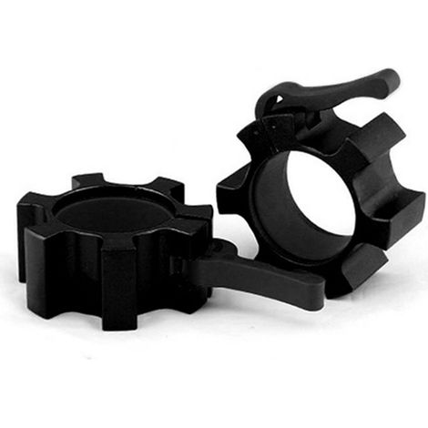 2PCS Serrure à Collier Rapide en Alliage d'Aluminium 50mm pour Haltères, Entraînement Fitness et Musculation Noir (1/5)