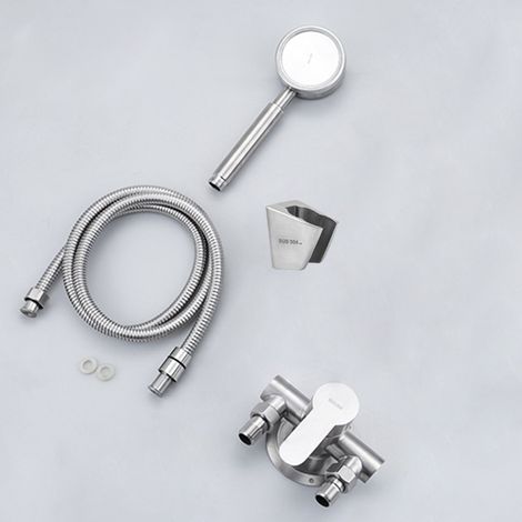 Rubinetto per acqua calda e fredda in acciaio inox 304, miscelatore doccia a vista, diametro tubi di ingresso e uscita DN15304, doccia + sedile doccia quadrato 304 + soffione doccia a pressione 304 + 