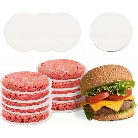 100 Stück Backpapier-Einlagen für Grill, Ofen, Patty, Hamburger, Kuchen – Antihaftbeschichtung (1/4)