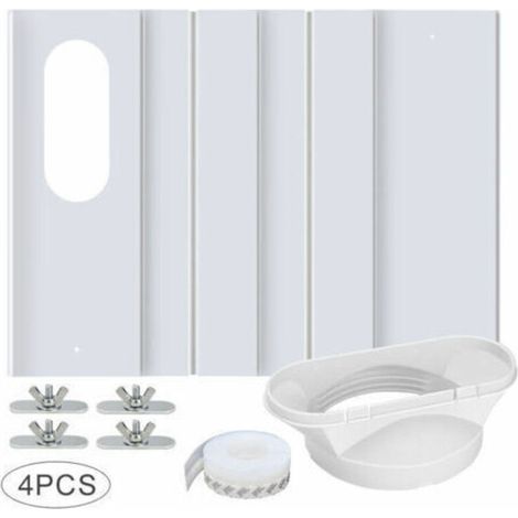 Kit de fenêtre pour climatiseur portable – Panneau en PVC renforcé – Réglable de 43 à 140 cm – Joint d'étanchéité inclus (1/5)
