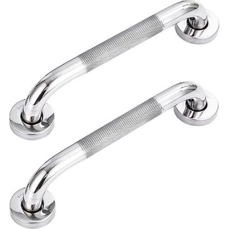 Lot de 2 barres d'appui de salle de bain en acier inoxydable 304 avec poignée antidérapante,pour baignoire,toilettes, salle de bain, rampe d'escalier (1/5)