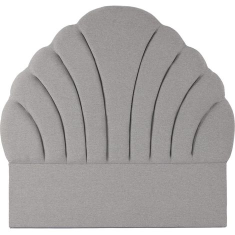 Tête de lit en bois et polyester coloris gris - longueur 157 x profondeur 8 x Hauteur 160 cm (1/4)