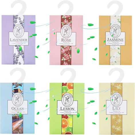 6 sachets d'épices - À suspendre - Placard et voiture - 6 parfums