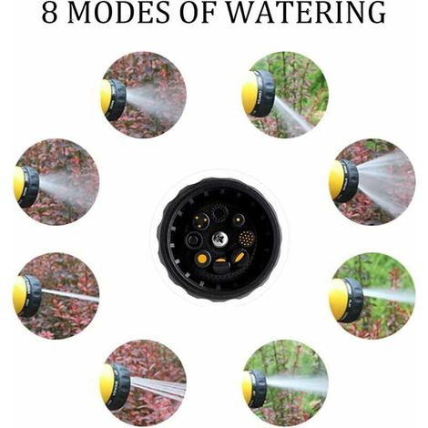 VURAHOME - Pistolet Arrosage Jardin, Pistolet d'Arrosage Pistolet Arrosoir avec 8 Modes d'Arrosage, Distributeur de Savon Intégré pour Lavage de Voiture, Arrosage de Jardin, Douche d'animaux Domestiqu (1/4)