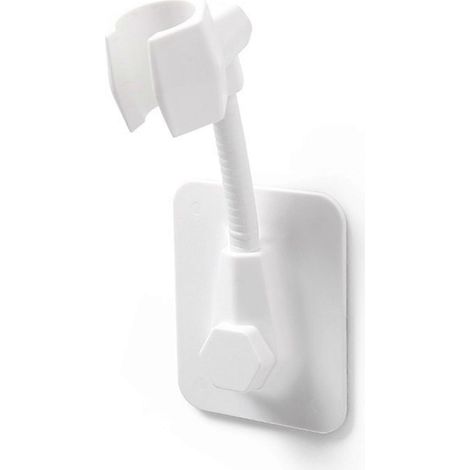 Support de douchette à main, fixation sans perçage pour salle de bain, blanc (1/4)