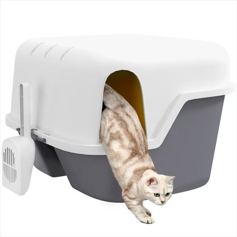 SunJet Bac à litière, maison de toilette pour chat - Réf. SJTSVOHGQ7WA (1/5)