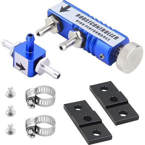 Voiture Turbo Boost Manuel Contrôleur, Contrôleur de Suralimentation Réglable, Universel Vanne de Purge Turbo Modification Accessoires, Essence Diesel Turbocompresseur Kit(Bleu) (1/5)
