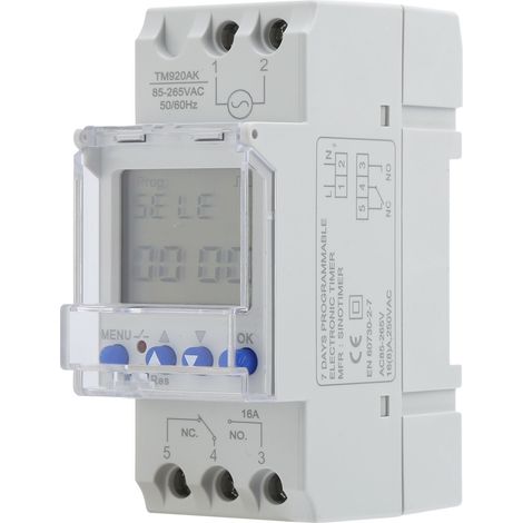 Minuterie intelligente analogique LCD rétroéclairée pour appareils électroménagers 85265V 16A (1/5)
