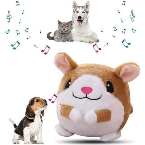Jouets interactifs pour chiens, peluches dynamiques, balles rebondissantes, balles interactives pour chiens, peluches lavables pour chiens (modèle hamster). (1/4)