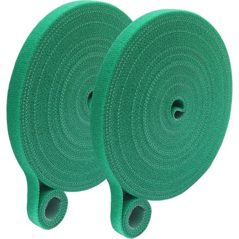 Rollen selbstklebendes Klettband (10 mm x 10 m), wiederverwendbare Befestigungselemente für Kletterpflanzen, Pflanzenstützen und Garten, Rasen (1/5)