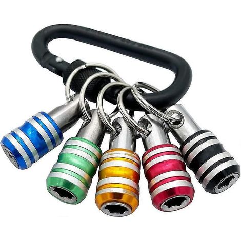 5-teiliges Set mit 1/4"-Sechskantgriff, Schlüsselanhänger, Schraubendreherbithalter, Verlängerungsstange, Schnellwechselbit, Schraubenadapter