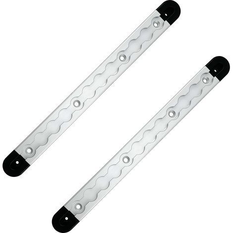 Ensemble de 2 rails d'arrimage en aluminium pour câbles aériens avec 4 embouts, barre de verrouillage de 300 mm, rails d'arrimage pour câbles aériens, rail d'arrimage de fixation de charge pour camion (1/5)