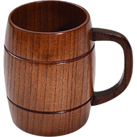 Grande chope à bière avec anse capacité 550 ml pour maison hôtel restaurant et service des boissons 14 x 8,5 x 12,5 cm couleur marron foncé (1/5)