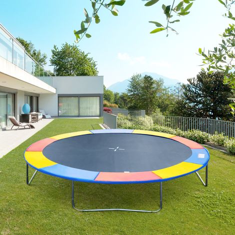 Gepolsterte Trampolin-Randabdeckung, Kunststoff-Gartentrampolinschutz, Ø 244 cm, mehrfarbig