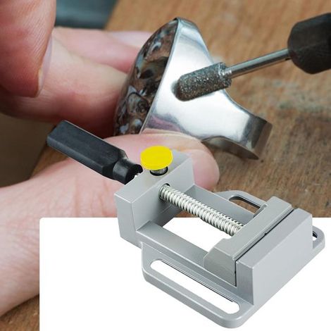 Mini morsetto a vite, morsetto da banco, modellismo, hobby, regolazione senza attrezzi, lunghezza 23,8 cm, argento (1/5)