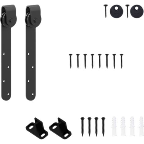 1 Ensemble rail coulissant, porte grange mini, accessoires quincaillerie complets, système durable, pour armoire meuble TV cuisine (1/5)