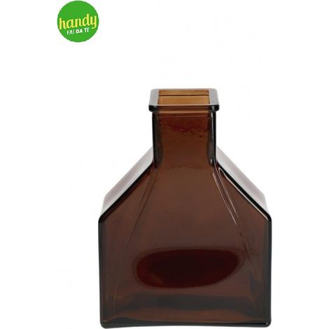 Vaso Geometrico H&H in Vetro Riciclato Marrone 20 cm