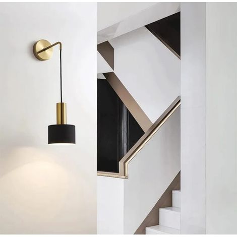Applique murale LED noire sans ampoule, style industriel moderne pour chambre, salon ou couloir – design sobre et élégant pour intérieur (1/4)