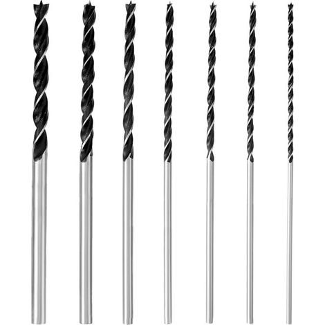 Langer Holzbohrer-Satz Professionell 4-5-6-7-8-10-12 mm x 300 mm Langer Schalungsbohrer Holzbohrer Geeignet für Hartholz Weichholz und Sperrholz