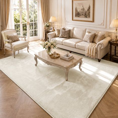 Vounot – Tapis shaggy 200x300cm – Poils ras doux 10mm – Antidérapant avec sous-tapis PVC – Lavable en machine à 30°C – OEKO-TEX