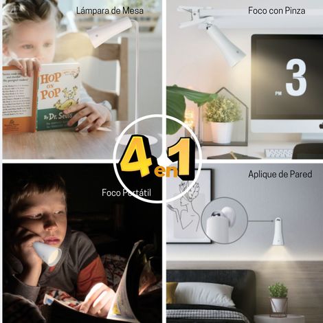 Lampe Led multifonction 4 en 1, applique de bureau Flexo, lampe avec pince, Portable
