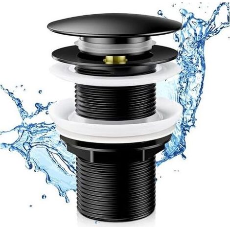 Bonde de Lavabo Sans Trop Plein, Bonde de Vidage Lavabo, Bonde de Salle de Bain Pop up, Universelle Normes G 1 ¼ avec Joint Bonde Lavabo pour Cuisines, Bain, Lavabo, Évier (1/5)