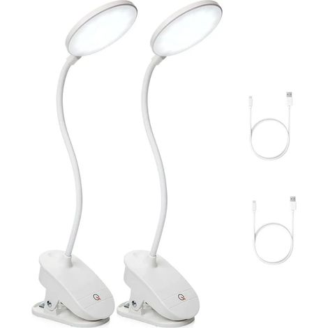 Lámpara de escritorio con protección ocular y clip de batería recargable por USB, control táctil (1/4)