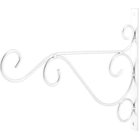 Support suspendu pour plantes, crochet mural en métal, porte-plantes d'extérieur, pour jardin, balcon, terrasse et décoration intérieure (blanc) (1/5)