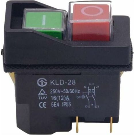 Interrupteur Sécurité Électromagnétique - Étanche IP65 - 4 Broches - Pour Machines de Découpe Bois et Métal - 16 A (1/4)