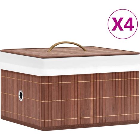 Bambus Aufbewahrungsboxen 4 Stk. Braun