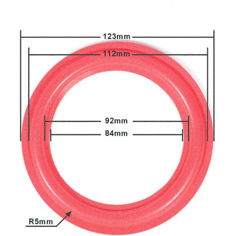 Haut-parleur 4/5/6,5/8/10/12 pouces, caisson de basses avec bordure en mousse, améliore la qualité sonore, compatible avec les appareils portables, rouge, 10 pouces (1/5)