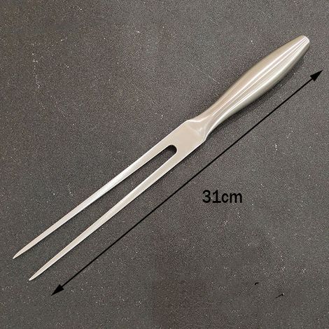 Fourchette À Viande - Acier Inoxydable - Fourchette À Découper Professional - Poignée Antidérapante - 27 cm - Argent (1/5)