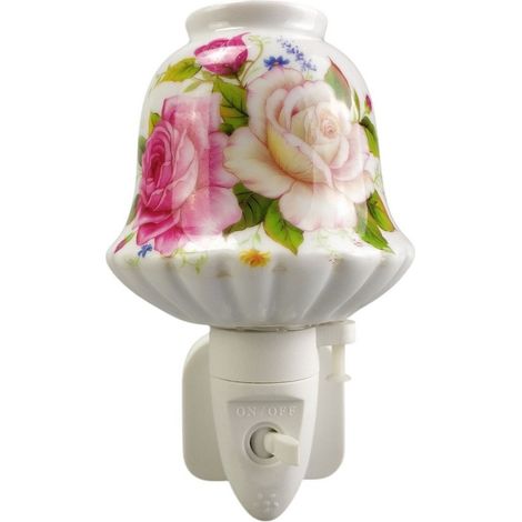 Pink Floral Nightlight - L8 x W8 x H13 cm
