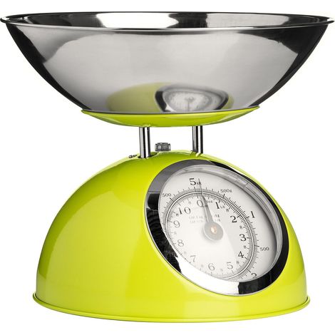 PREMIER Housewares 0807280 Bilancia da Cucina, 5 kg, con Ciotola in Acciaio Inox, Verde