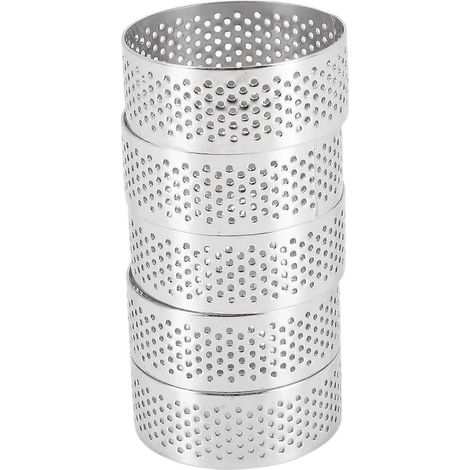 Acier inoxydable Perforated Tart anneau Perforated gâteau Mousse anneau (1/5)